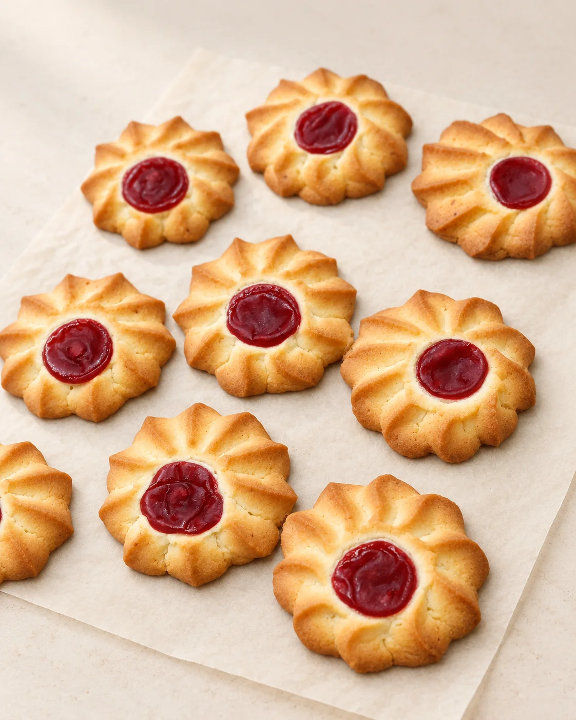 Kekse mit roter Füllung